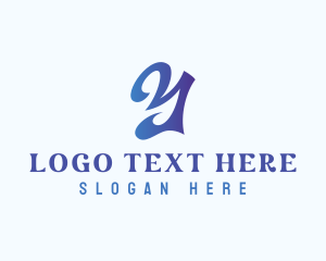 Swirly - Gradient Funky Style Letter Y logo design