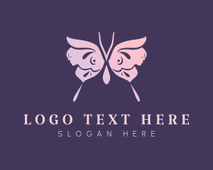 Fuschia - Pink Female Butterfly logo design