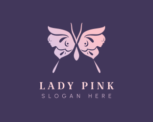 Pink Female Butterfly logo design