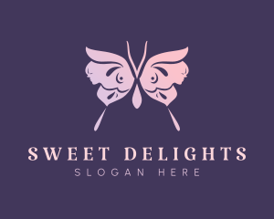 Pink Female Butterfly logo design