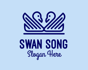 Blue Swan Monoline logo design