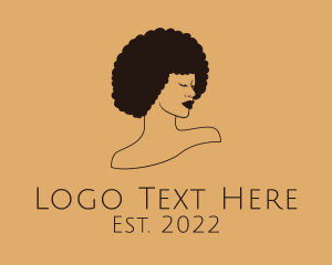 Curly Hair - Woman Afro Beauty Salon logo design