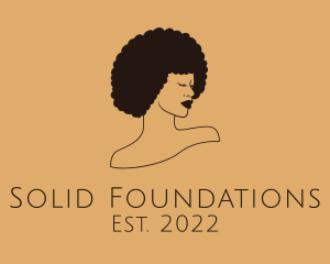 Dermal Filler - Woman Afro Beauty Salon logo design