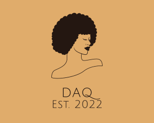Curly Hair - Woman Afro Beauty Salon logo design