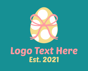 Gender Reveal - Spotted Egg Present logo design