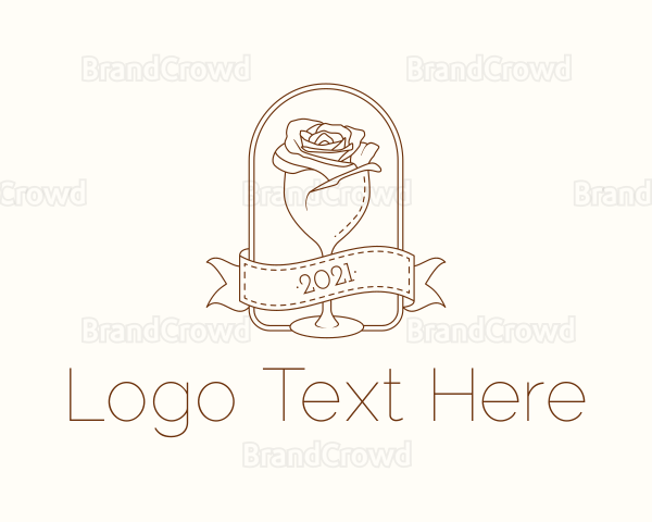 Floral Wine Glass Logo