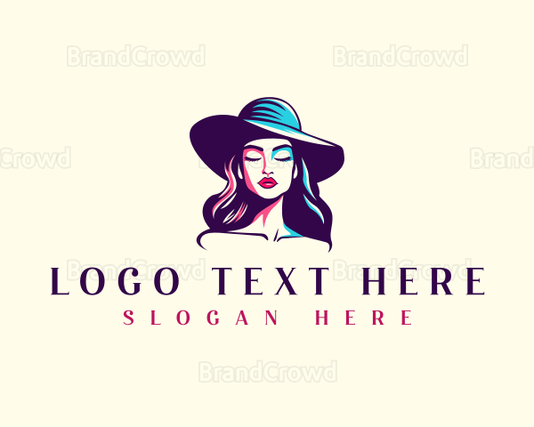 Feminine Hat Lady Logo