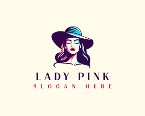 Feminine Hat Lady  logo design