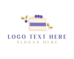 Slice - Blueberry Sweet Dessert logo design