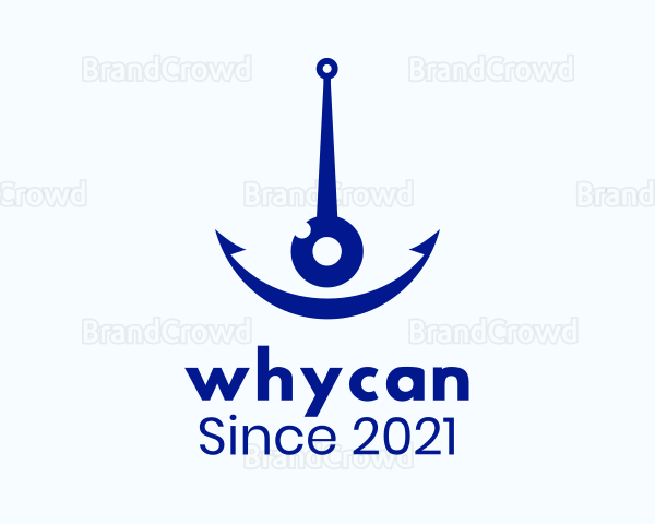 Minimalist Blue Anchor Eye Logo