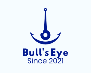 Minimalist Blue Anchor Eye logo design