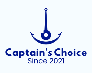 Captain - Minimalist Blue Anchor Eye logo design