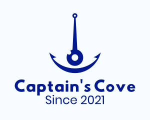 Captain - Minimalist Blue Anchor Eye logo design