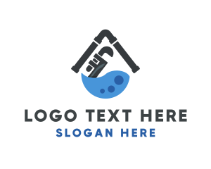 Lavatory - Plumber Pipe Wrench Tools logo design