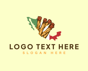 Map - Fried Churros Mexico logo design