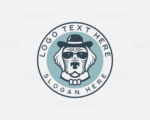 Bowler Hat Fashion Dog Logo