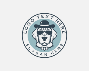 Bowler Hat Fashion Dog logo design