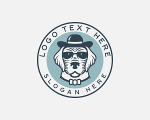 Bow Tie - Bowler Hat Fashion Dog logo design