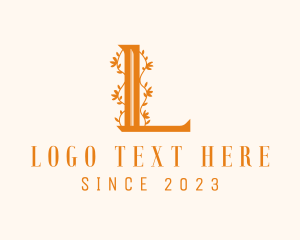 Tropical - Vine Gardening Letter L logo design