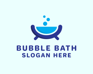 Tub - Laundry Bathtub Bubbles logo design