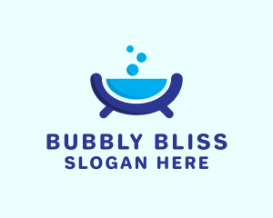 Laundry Bathtub Bubbles logo design