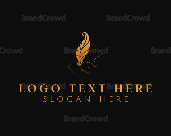 Gold Feather Writing Logo