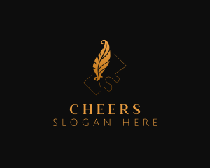 Gold Feather Writing Logo