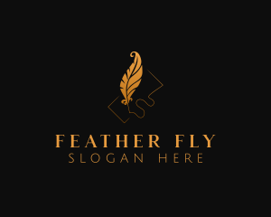 Gold Feather Writing logo design