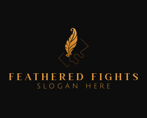 Gold Feather Writing logo design