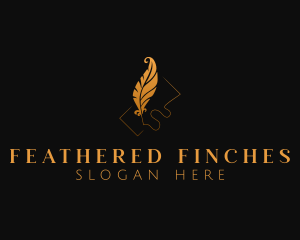 Gold Feather Writing logo design