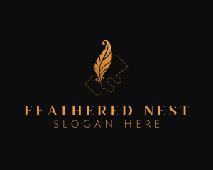 Gold Feather Writing logo design