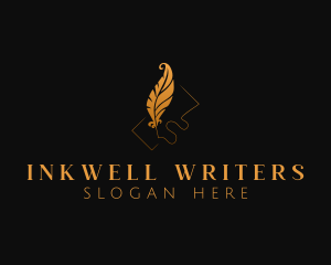 Writing - Gold Feather Writing logo design