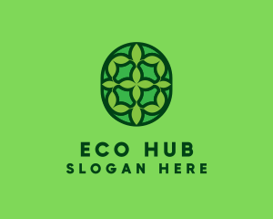 Eco Leaf Tile logo design