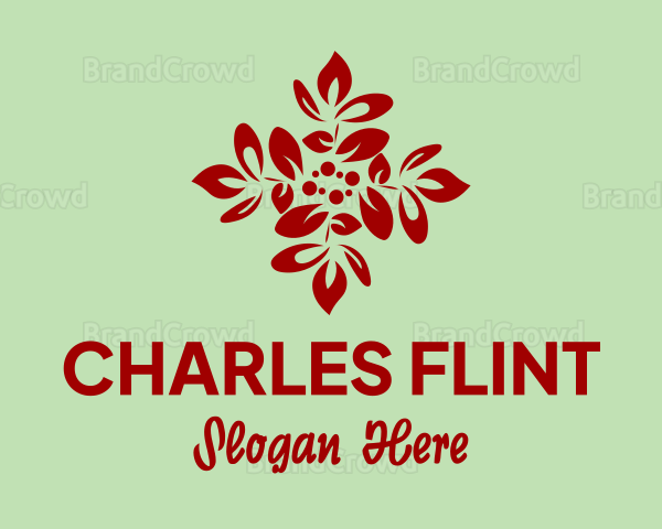 Christmas Leaf Decoration Logo