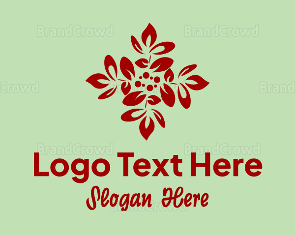 Christmas Leaf Decoration Logo