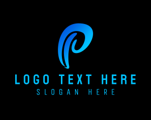 Digital Marketing - Professional Agency Ribbon Letter P logo design