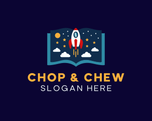 Star Rocket Ship Book Logo