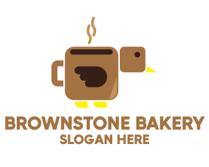 Brown Coffee Bird logo design