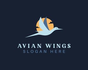 Avian - Flying Avian Bird logo design