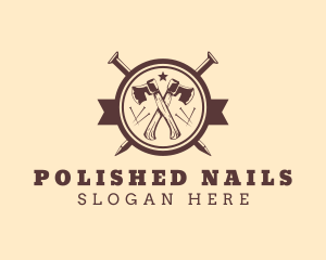 Nails Lumberjack Axe logo design