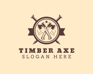 Nails Lumberjack Axe logo design