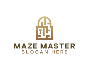 Maze Security Padlock  logo design