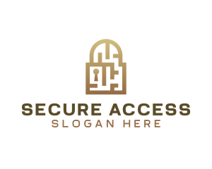 Passcode - Maze Security Padlock logo design