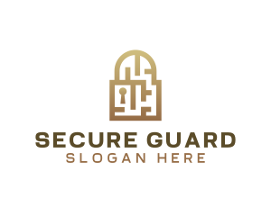 Maze Security Padlock  logo design