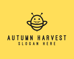 Happy Bee Insect Logo