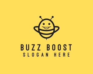 Happy Bee Insect logo design