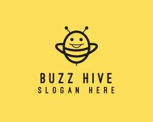 Happy Bee Insect logo design