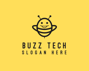 Happy Bee Insect logo design