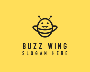 Happy Bee Insect logo design