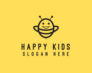 Happy Bee Insect logo design